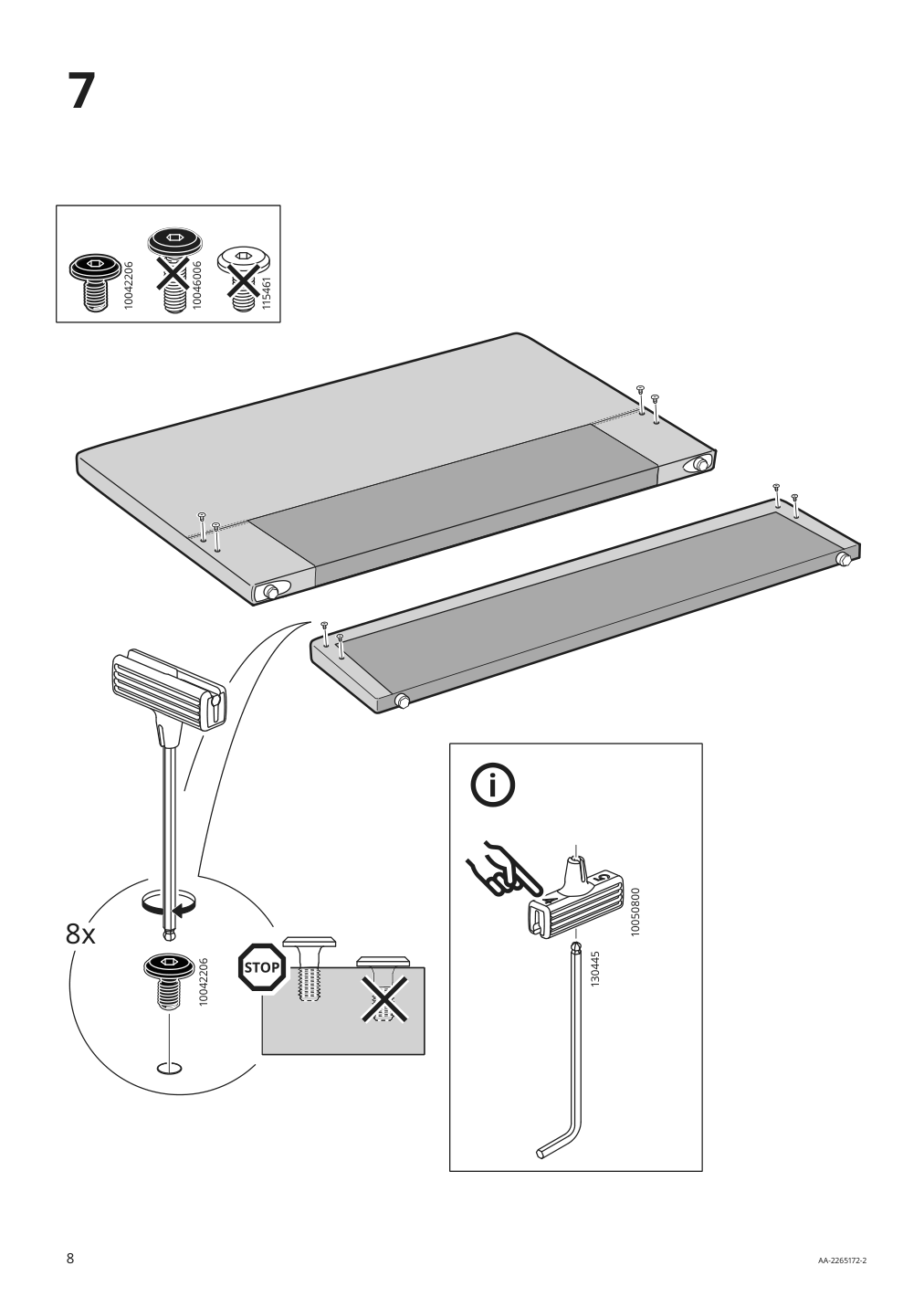 Assembly instructions for IKEA Gladstad upholstered bed frame kabusa light gray | Page 8 - IKEA GLADSTAD upholstered bed frame 004.904.47