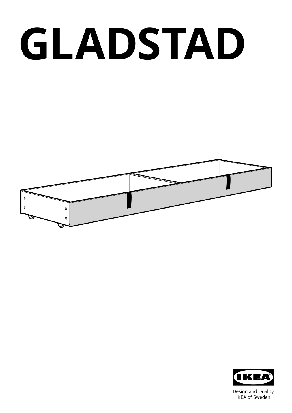 Assembly instructions for IKEA Gladstad upholstered bed storage box kabusa light gray | Page 1 - IKEA GLADSTAD upholstered bed, 4 storage boxes  594.070.12