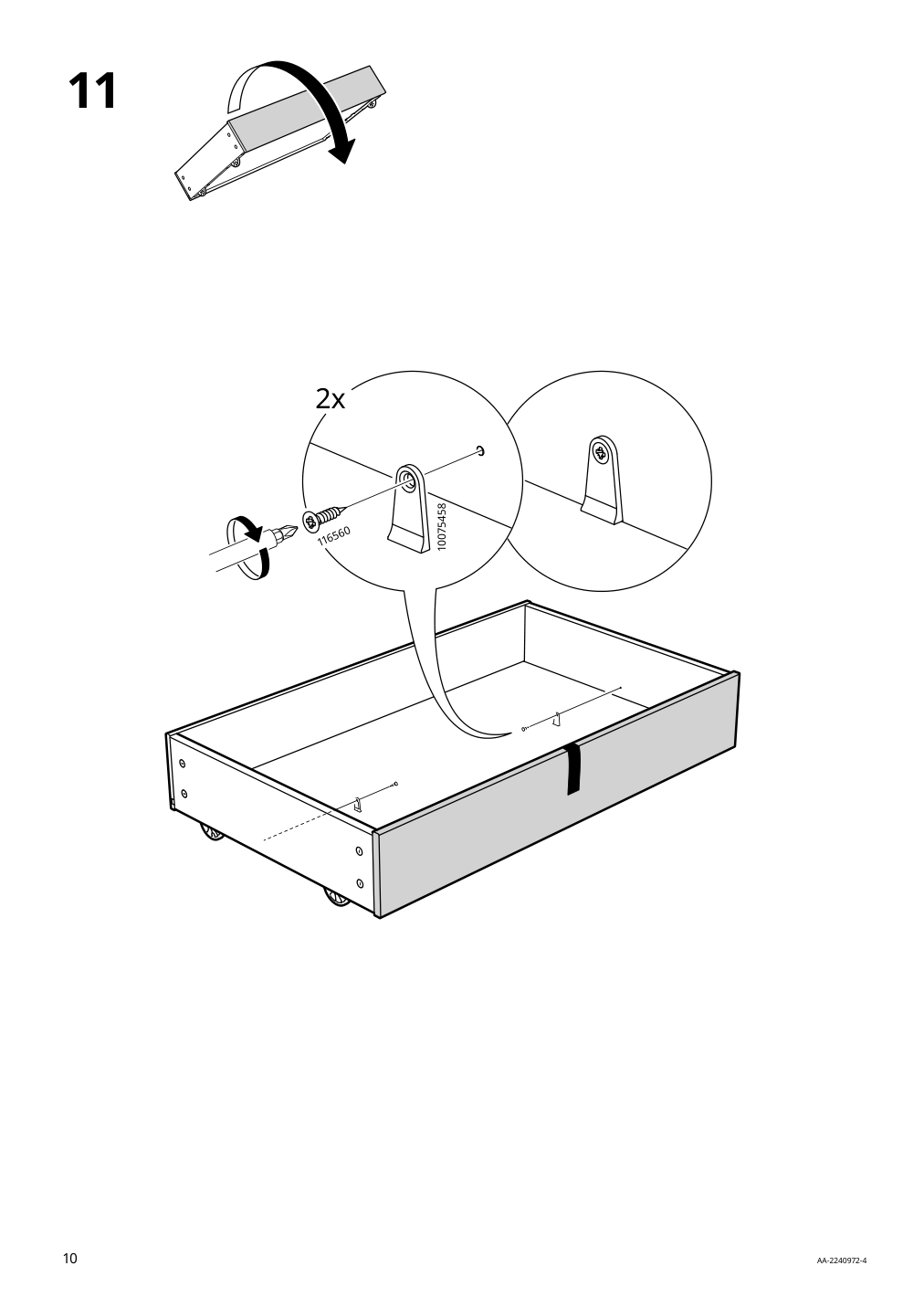 Assembly instructions for IKEA Gladstad upholstered bed storage box kabusa light gray | Page 10 - IKEA GLADSTAD upholstered bed, 4 storage boxes  594.070.12