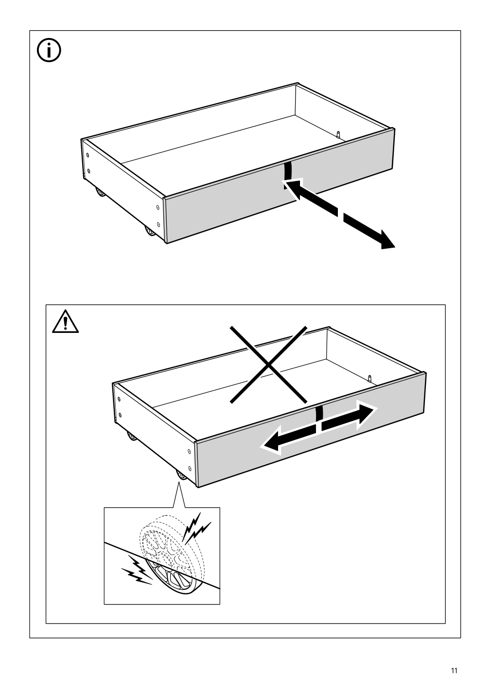 Assembly instructions for IKEA Gladstad upholstered bed storage box kabusa light gray | Page 11 - IKEA GLADSTAD upholstered bed, 4 storage boxes  594.070.12