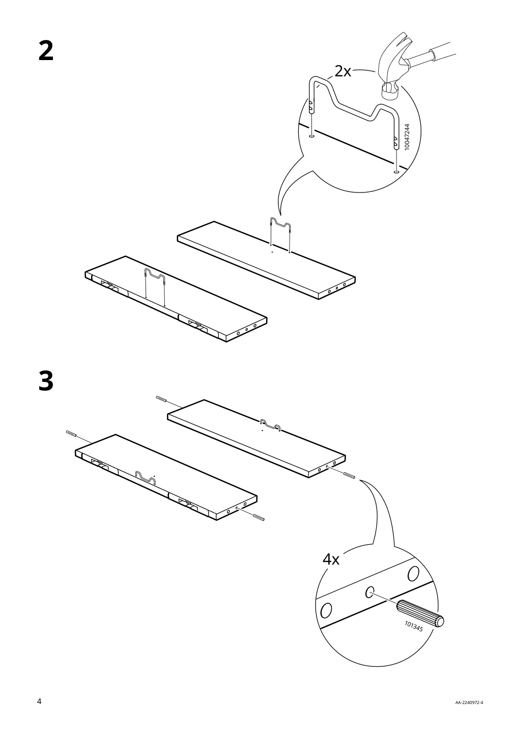 Assembly instructions for IKEA Gladstad upholstered bed storage box kabusa light gray | Page 4 - IKEA GLADSTAD upholstered bed, 4 storage boxes  594.070.12