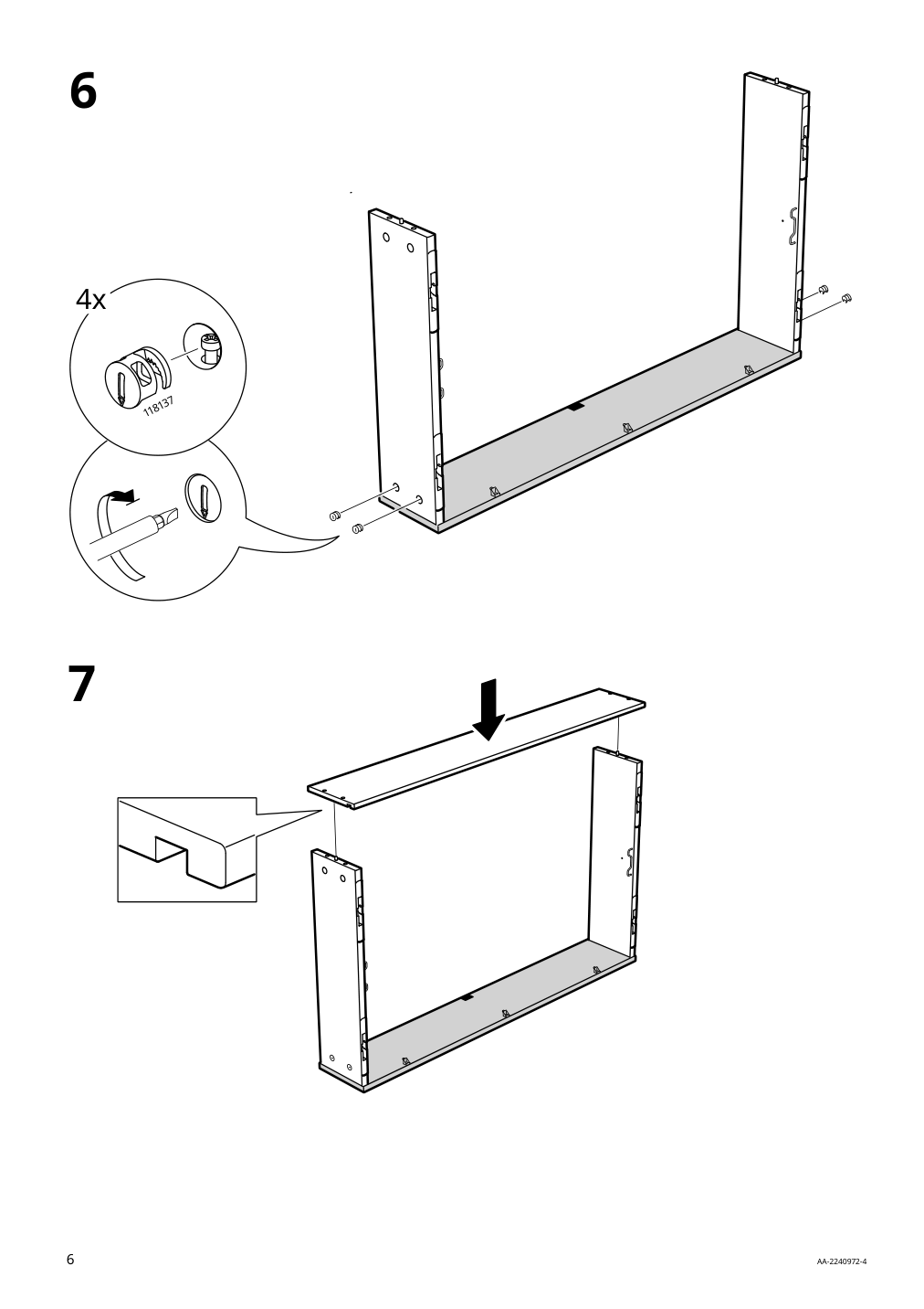 Assembly instructions for IKEA Gladstad upholstered bed storage box kabusa light gray | Page 6 - IKEA GLADSTAD upholstered bed, 4 storage boxes  594.070.12