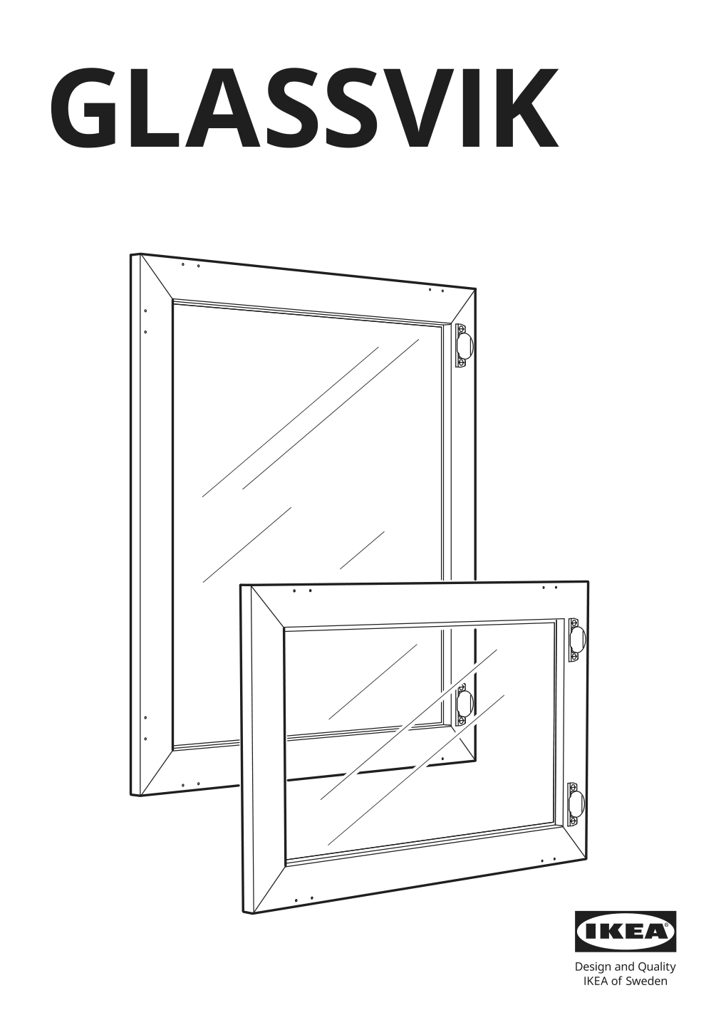 Assembly instructions for IKEA Glassvik glass door black clear glass | Page 1 - IKEA BESTÅ TV storage combination/glass doors 194.110.25