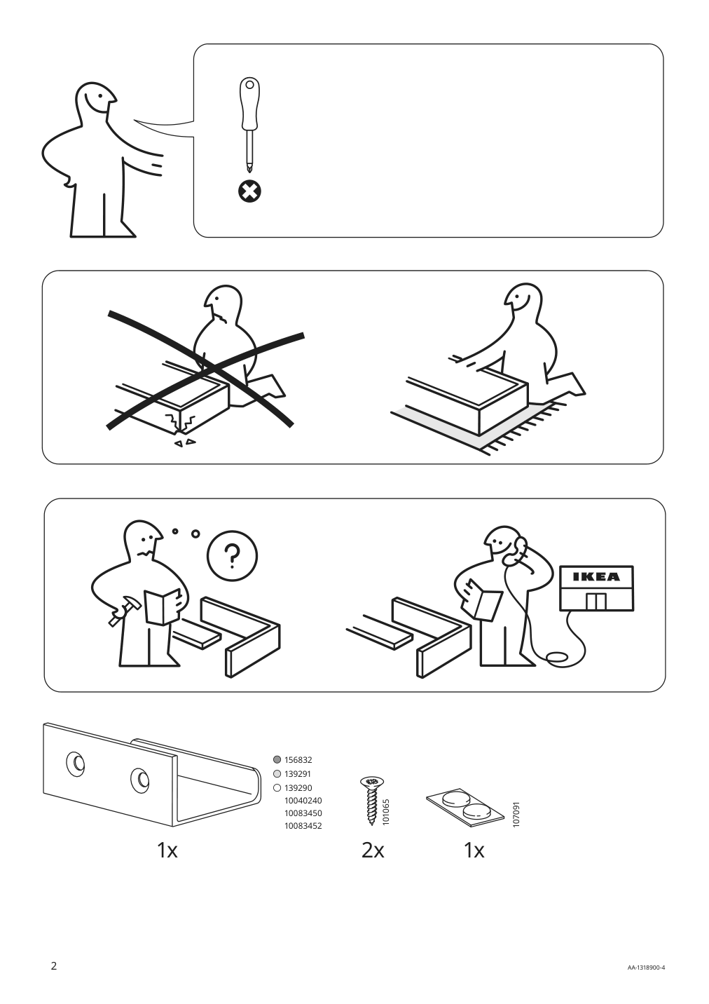 Assembly instructions for IKEA Glassvik glass door white light green clear glass | Page 2 - IKEA BESTÅ shelf unit with glass door 294.890.85