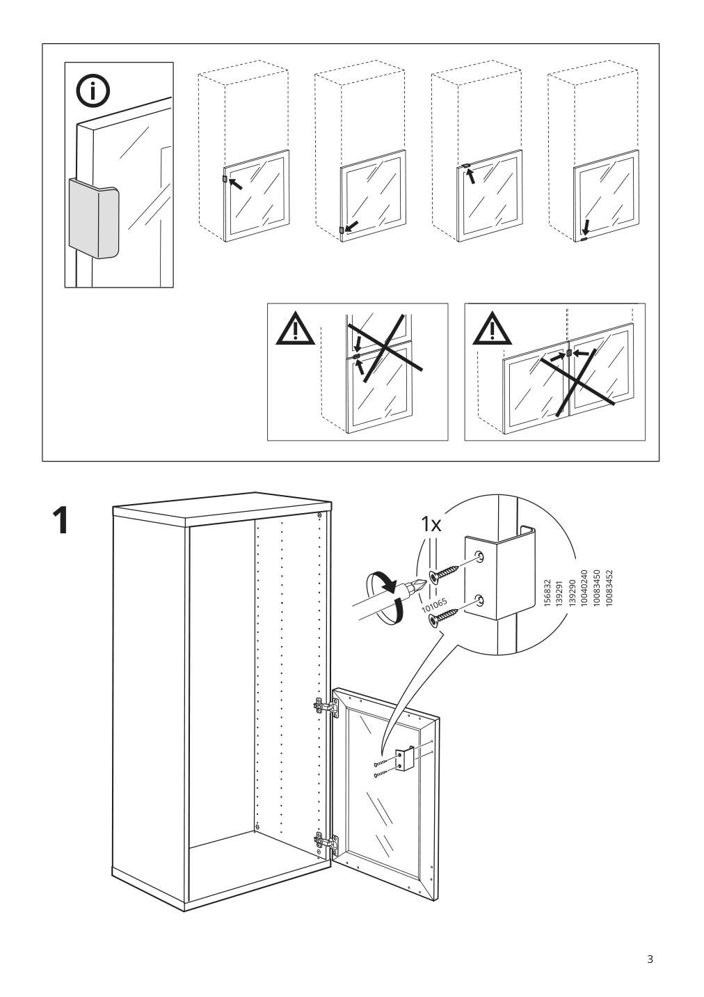 Assembly instructions for IKEA Glassvik glass door white light green clear glass | Page 3 - IKEA BESTÅ TV storage combination/glass doors 695.686.41