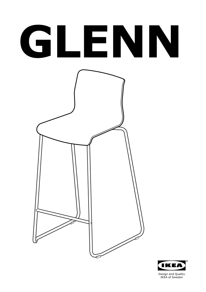 Assembly instructions for IKEA Glenn bar stool white chrome plated | Page 1 - IKEA GLENN bar stool 601.317.34