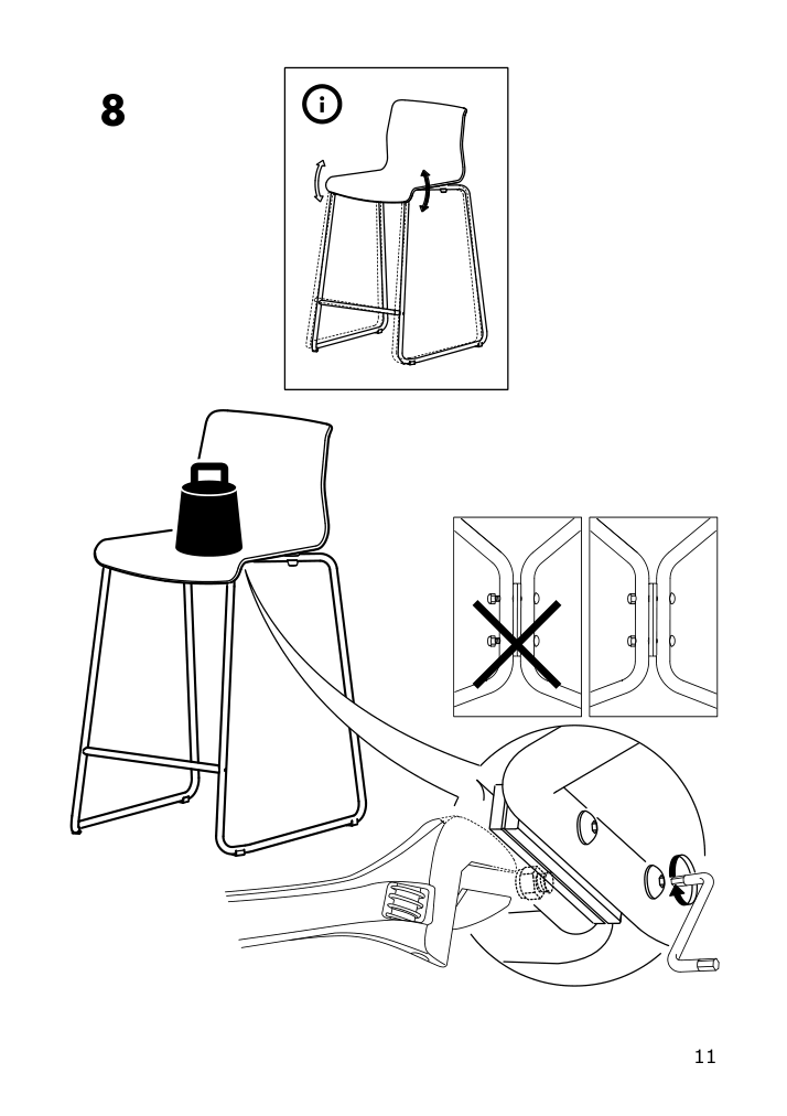 Assembly instructions for IKEA Glenn bar stool white chrome plated | Page 11 - IKEA GLENN bar stool 601.317.34