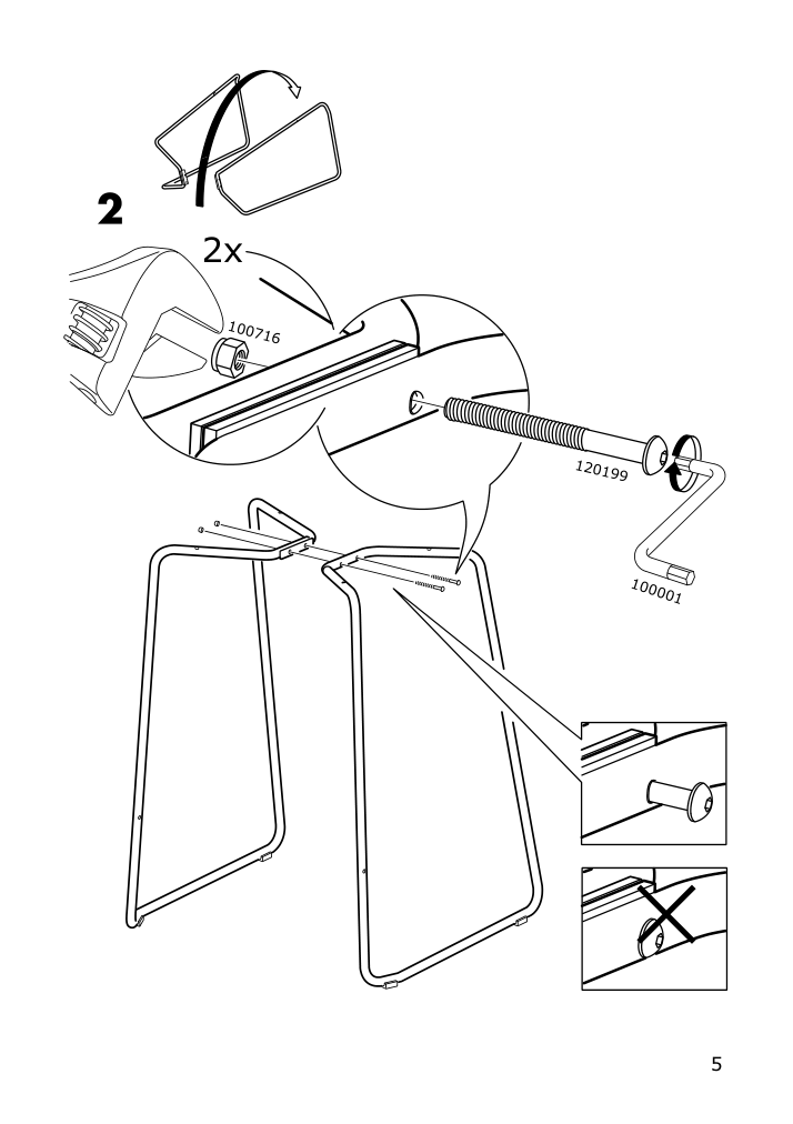 Assembly instructions for IKEA Glenn bar stool white chrome plated | Page 5 - IKEA GLENN bar stool 601.317.34