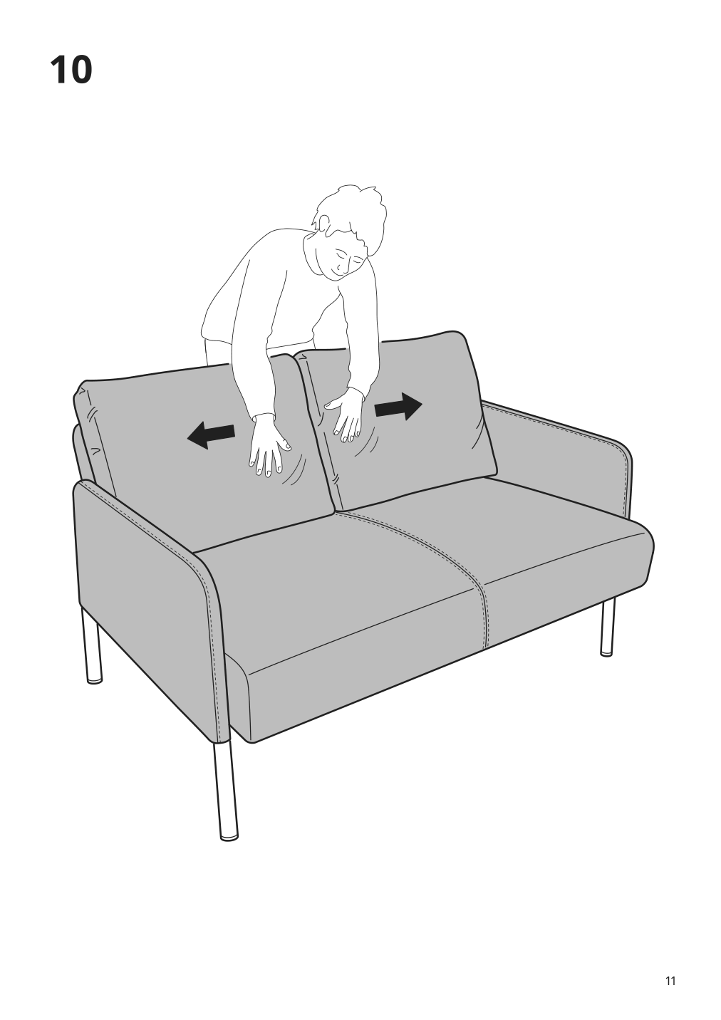 Assembly instructions for IKEA Glostad loveseat knisa dark gray | Page 11 - IKEA GLOSTAD loveseat 504.890.12