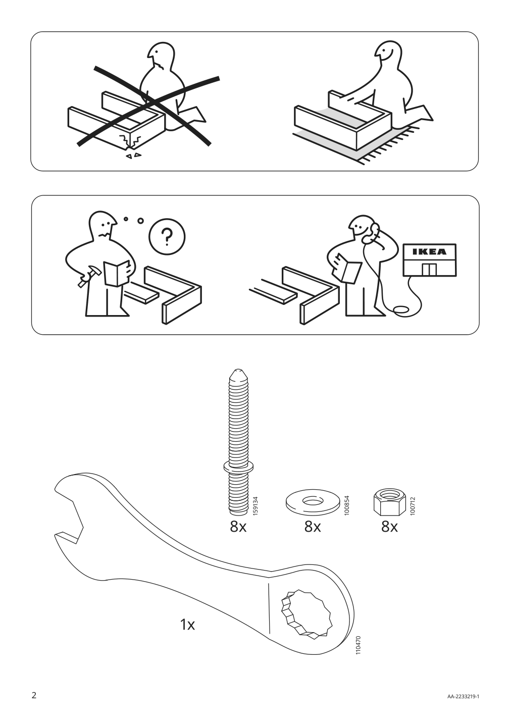 Assembly instructions for IKEA Glostad loveseat knisa dark gray | Page 2 - IKEA GLOSTAD loveseat 504.890.12