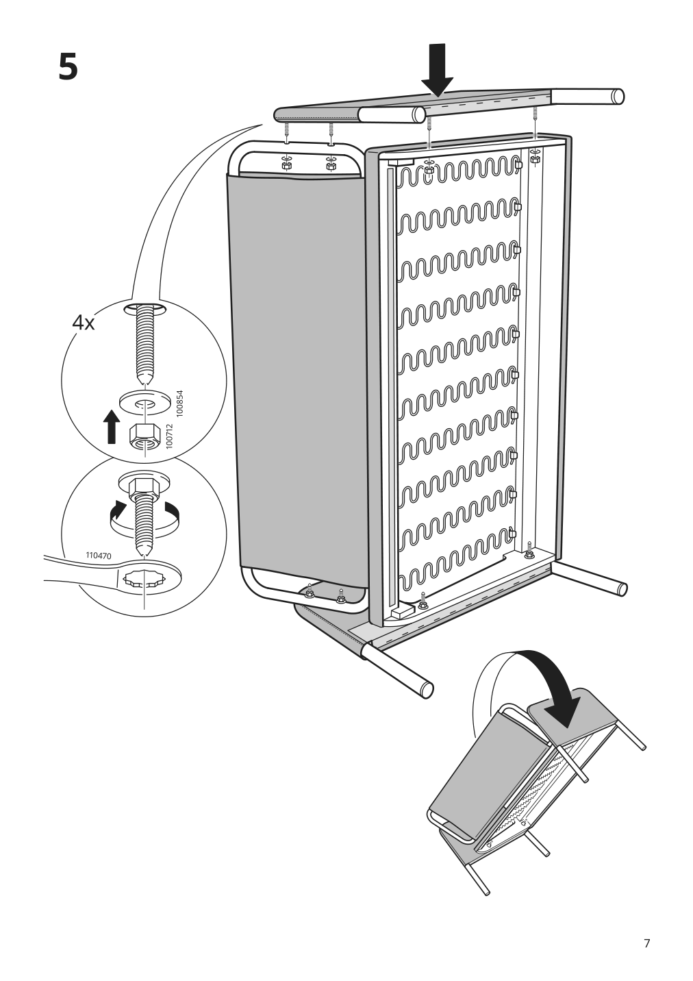 Assembly instructions for IKEA Glostad loveseat knisa dark gray | Page 7 - IKEA GLOSTAD loveseat 504.890.12