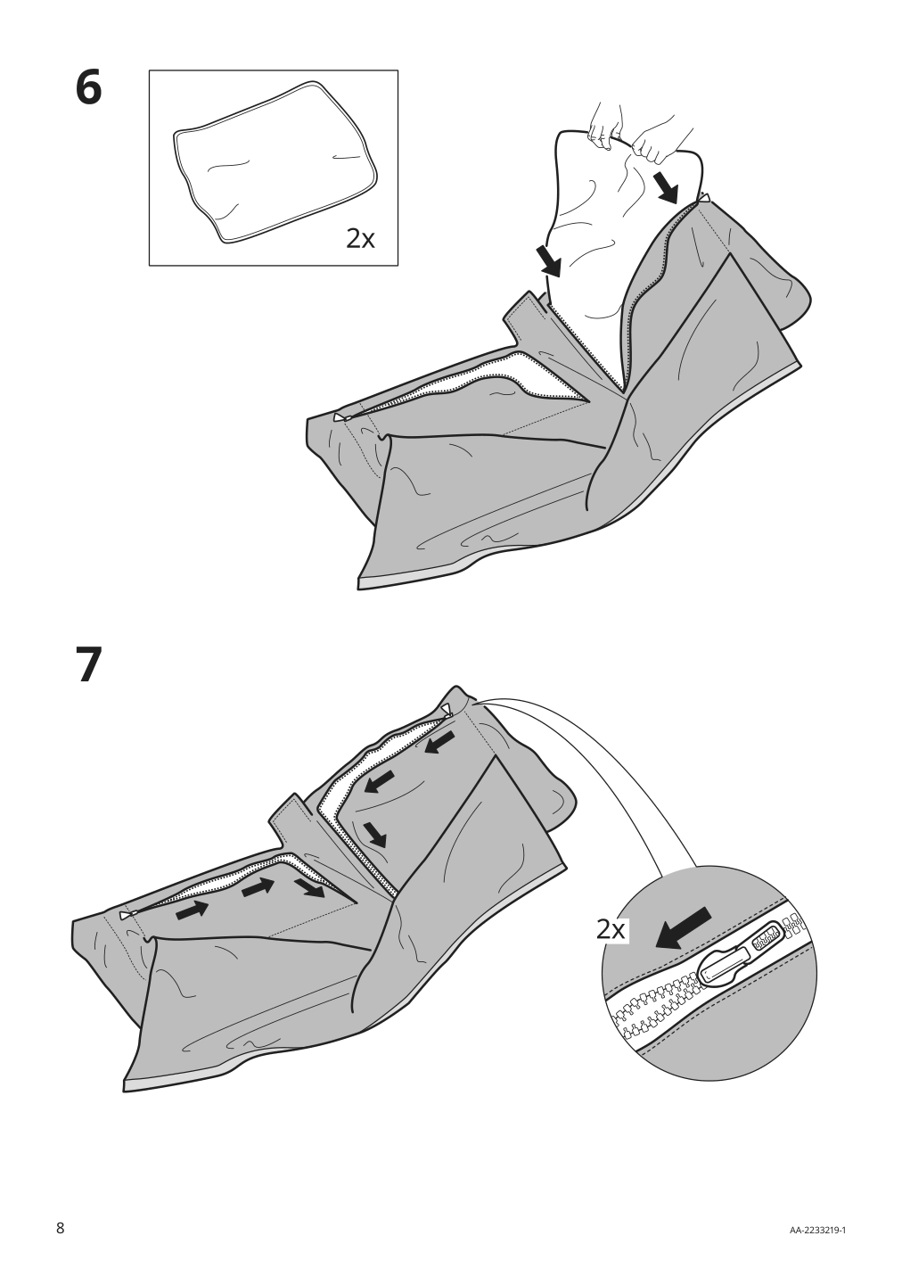 Assembly instructions for IKEA Glostad loveseat knisa dark gray | Page 8 - IKEA GLOSTAD loveseat 504.890.12