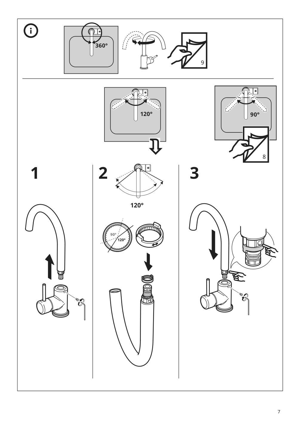 Assembly instructions for IKEA Glypen bath faucet chrome plated | Page 7 - IKEA ENHET / TVÄLLEN Bathroom vanity w doors/sink/faucet 095.578.29
