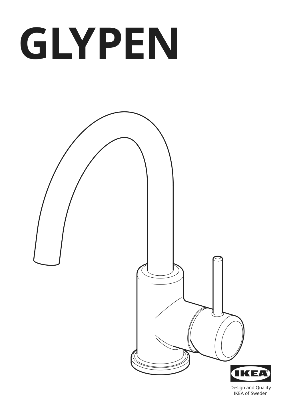 Assembly instructions for IKEA Glypen bath faucet chrome plated | Page 1 - IKEA ENHET bathroom 494.408.99