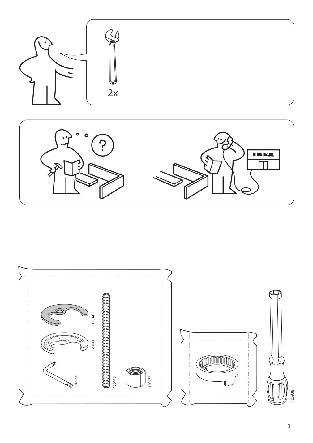 Assembly instructions for IKEA Glypen bath faucet chrome plated | Page 3 - IKEA ENHET bathroom 494.408.99