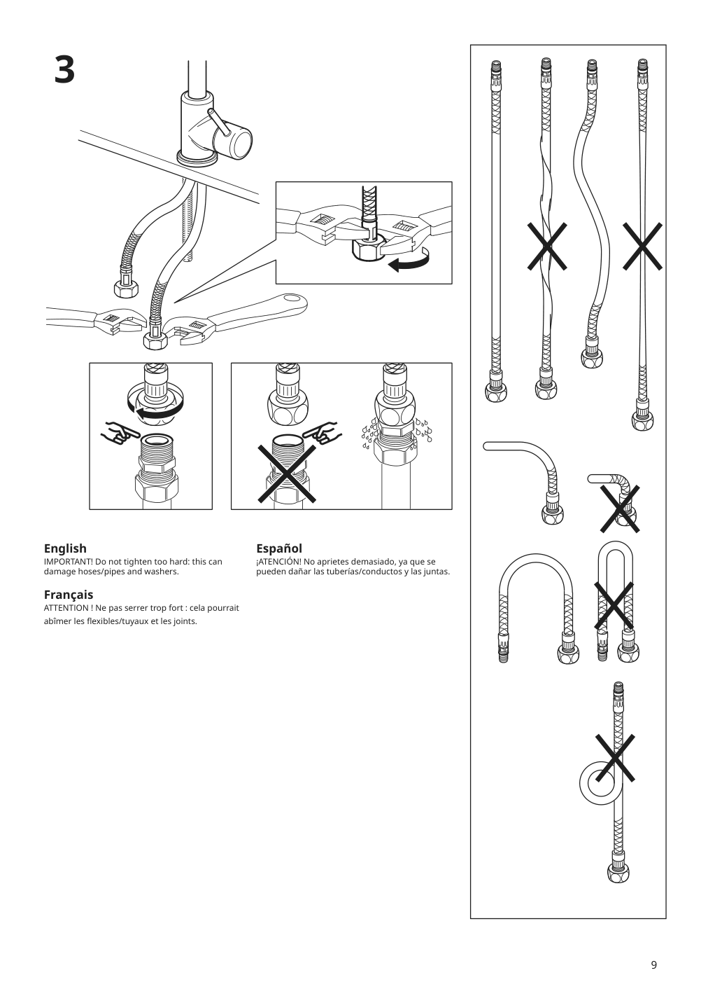 Assembly instructions for IKEA Glypen bath faucet chrome plated | Page 9 - IKEA ENHET bathroom 494.408.99