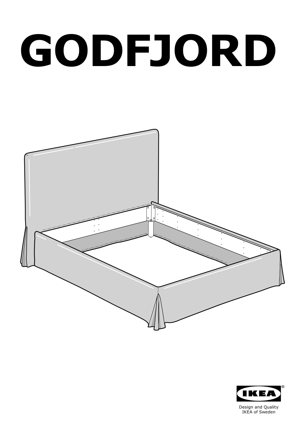 Assembly instructions for IKEA Godfjord bed frame cover risane gray | Page 1 - IKEA GODFJORD bed frame cover 303.962.26