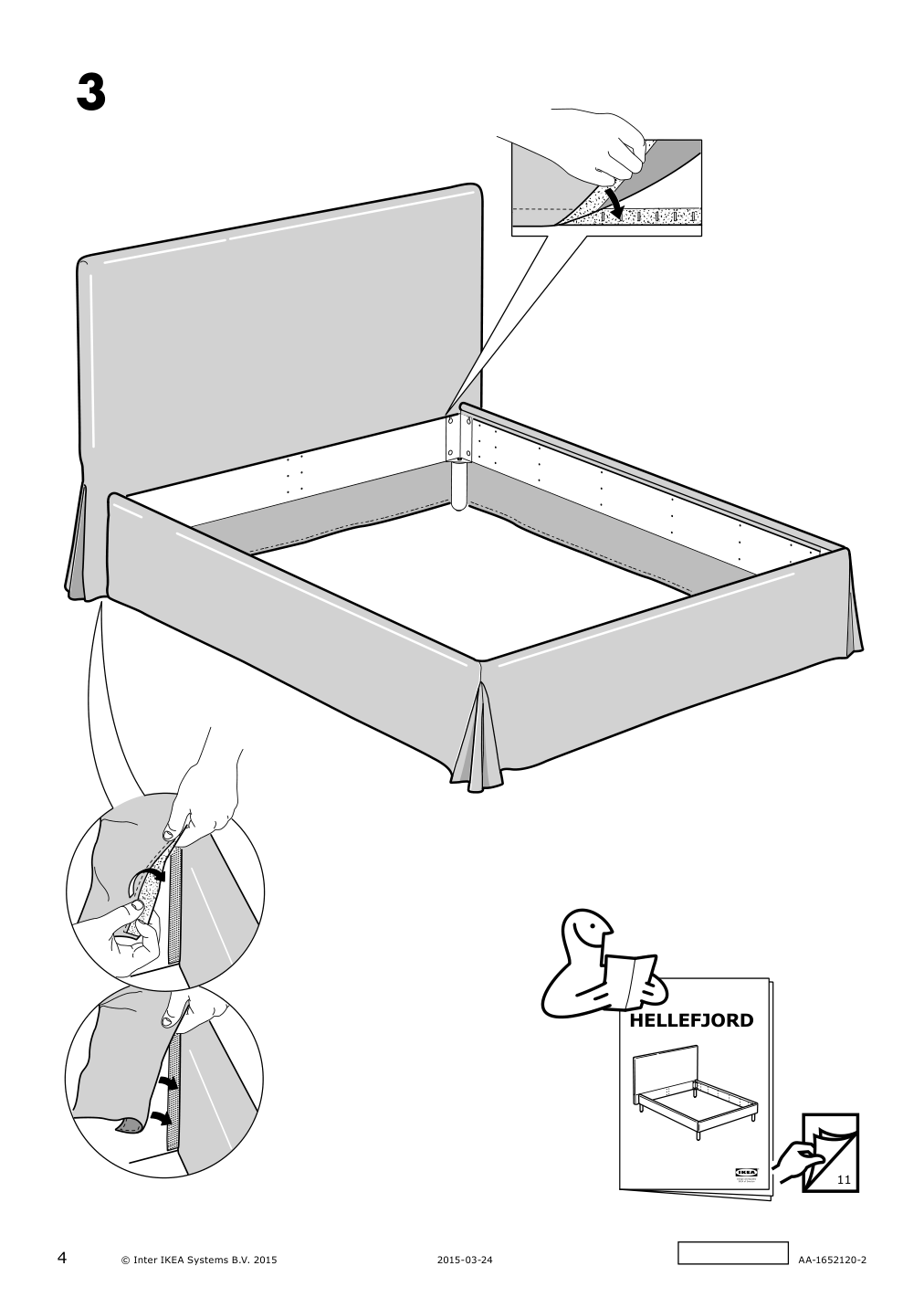 Assembly instructions for IKEA Godfjord bed frame cover risane gray | Page 4 - IKEA GODFJORD bed frame cover 303.962.26