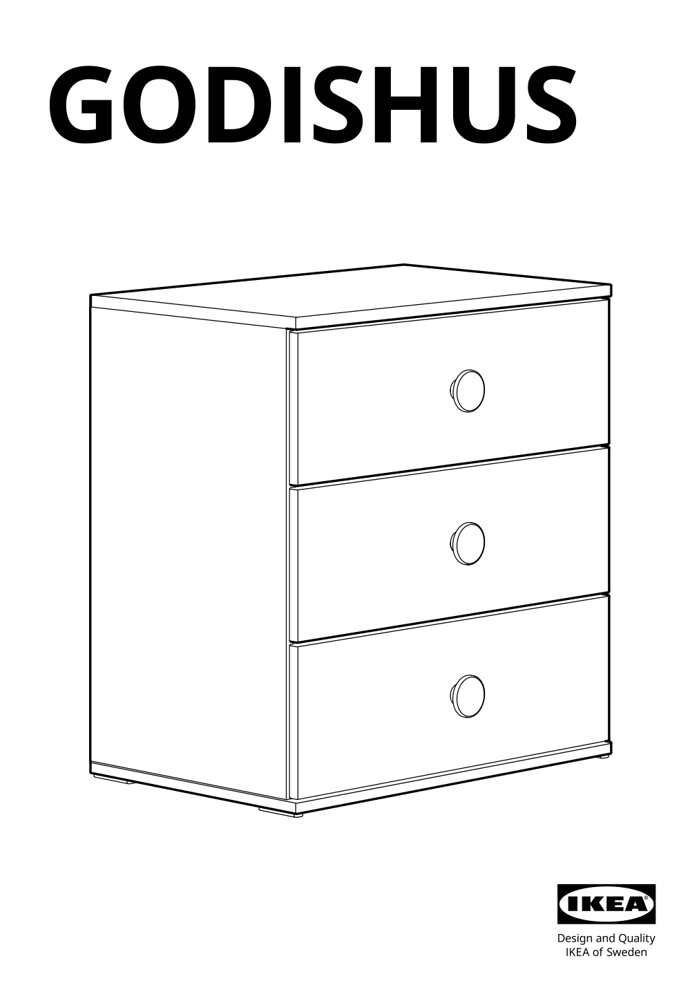 Assembly instructions for IKEA Godishus 3 drawer chest white | Page 1 - IKEA GODISHUS 3-drawer chest 804.334.86