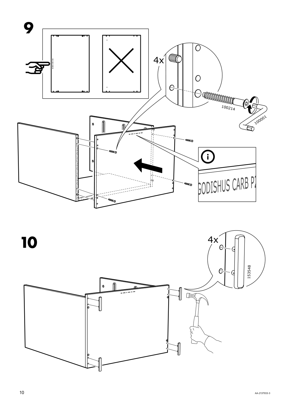 Assembly instructions for IKEA Godishus 3 drawer chest white | Page 10 - IKEA GODISHUS 3-drawer chest 804.334.86