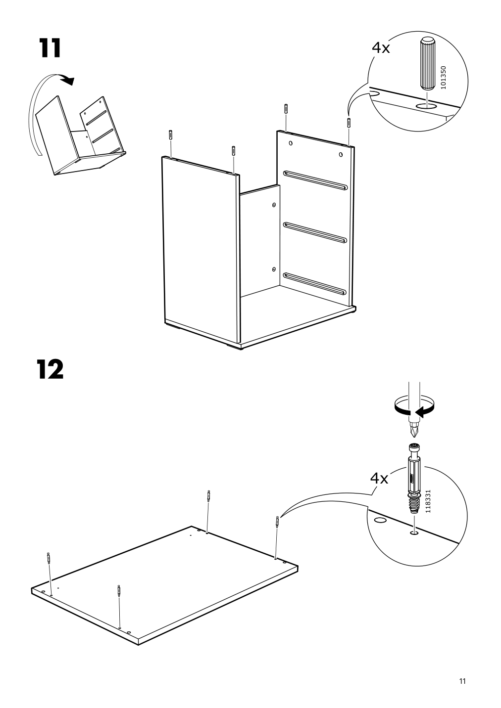 Assembly instructions for IKEA Godishus 3 drawer chest white | Page 11 - IKEA GODISHUS 3-drawer chest 804.334.86