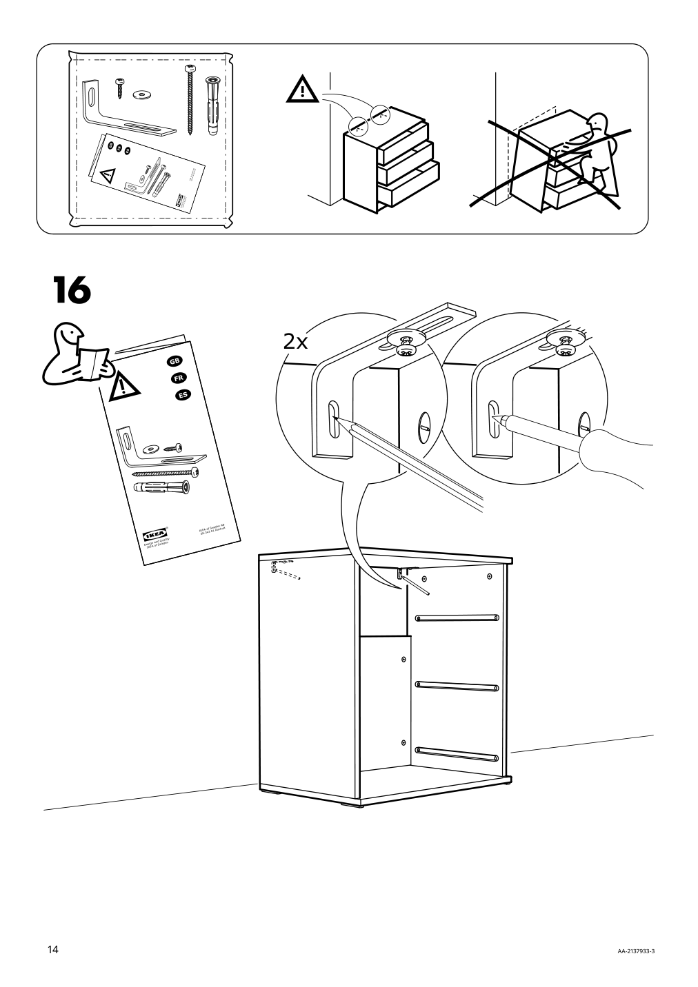 Assembly instructions for IKEA Godishus 3 drawer chest white | Page 14 - IKEA GODISHUS 3-drawer chest 804.334.86