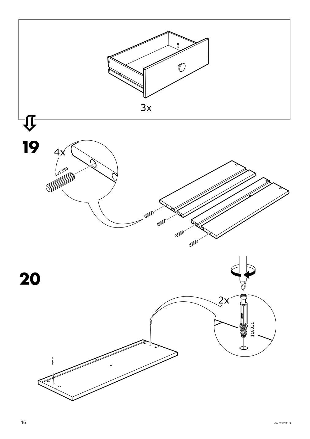 Assembly instructions for IKEA Godishus 3 drawer chest white | Page 16 - IKEA GODISHUS 3-drawer chest 804.334.86