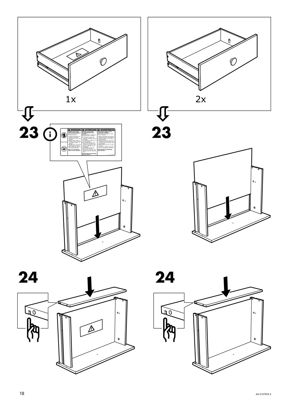 Assembly instructions for IKEA Godishus 3 drawer chest white | Page 18 - IKEA GODISHUS 3-drawer chest 804.334.86