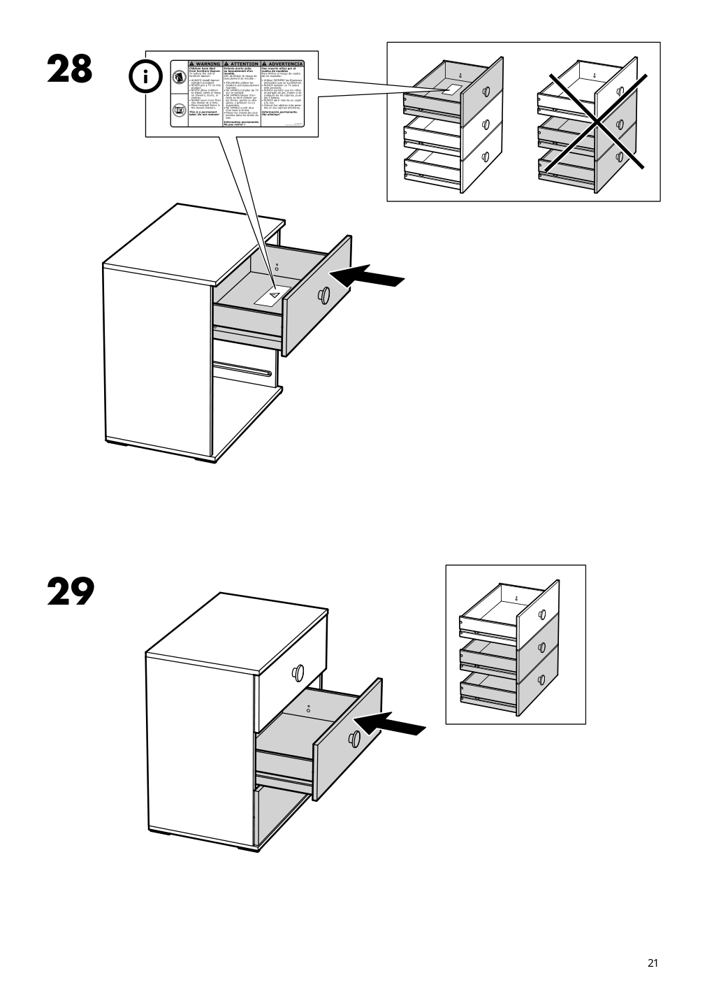 Assembly instructions for IKEA Godishus 3 drawer chest white | Page 21 - IKEA GODISHUS 3-drawer chest 804.334.86