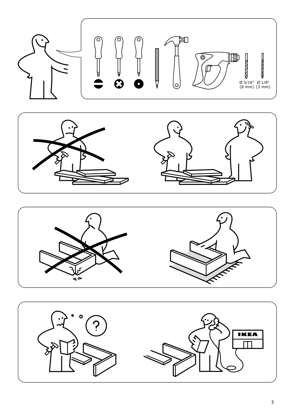 Assembly instructions for IKEA Godishus 3 drawer chest white | Page 3 - IKEA GODISHUS 3-drawer chest 804.334.86