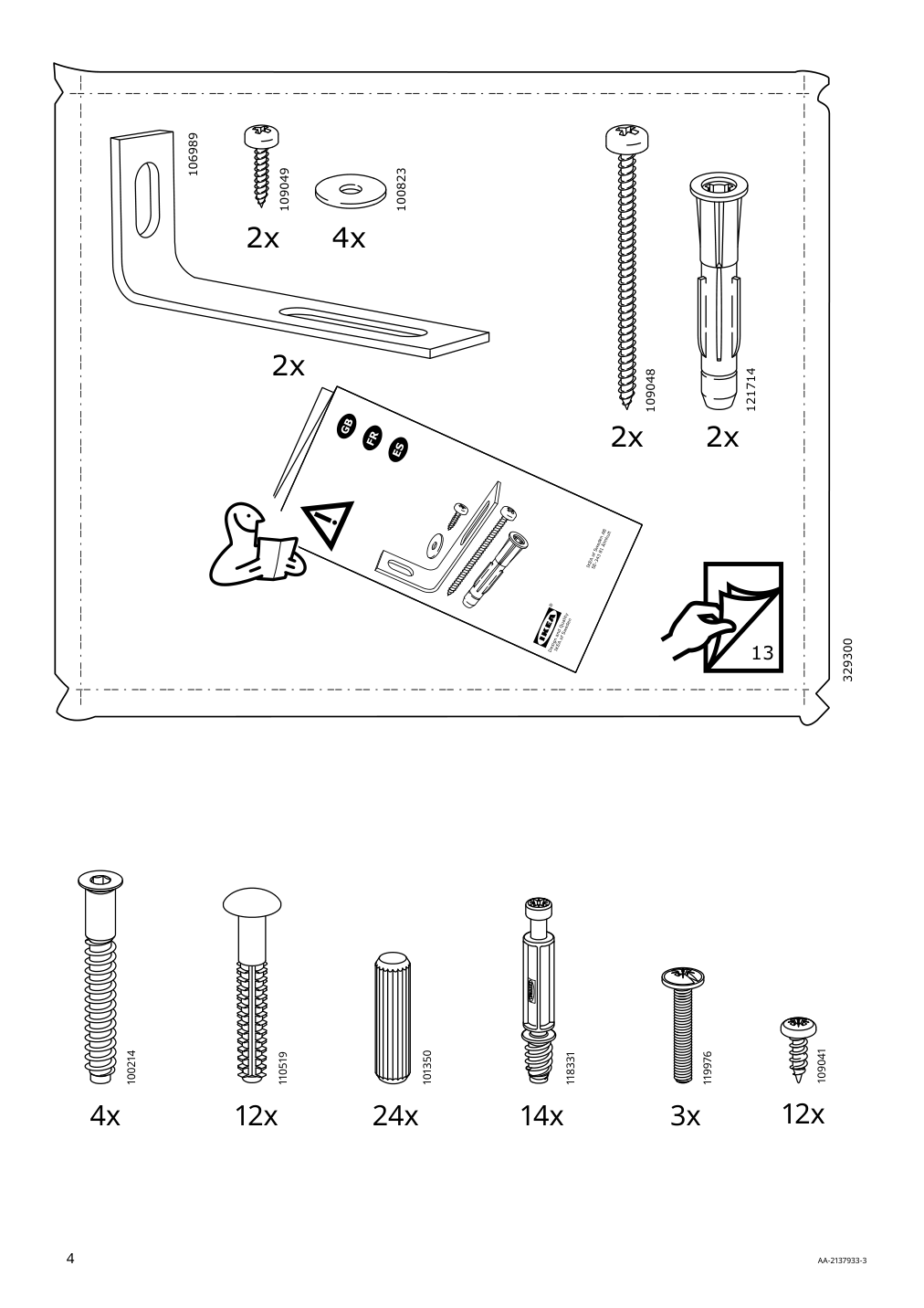 Assembly instructions for IKEA Godishus 3 drawer chest white | Page 4 - IKEA GODISHUS 3-drawer chest 804.334.86