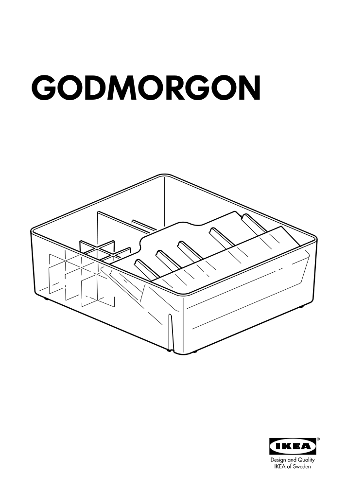 Assembly instructions for IKEA Godmorgon box with compartments smoked | Page 1 - IKEA GODMORGON box with compartments 104.002.67