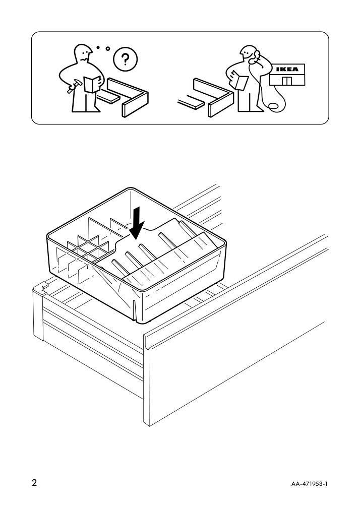 Assembly instructions for IKEA Godmorgon box with compartments smoked | Page 2 - IKEA GODMORGON box with compartments 104.002.67