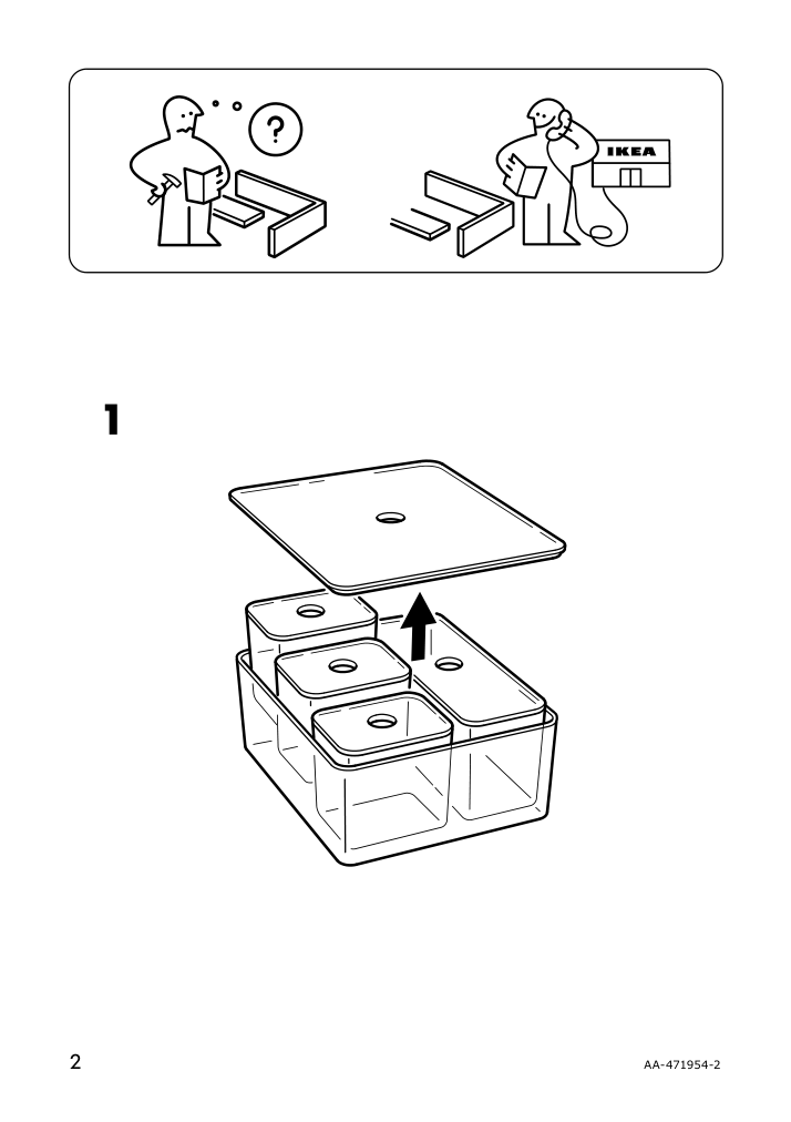 Assembly instructions for IKEA Godmorgon box with lid set of 5 smoked | Page 2 - IKEA GODMORGON box with lid, set of 5 504.002.70