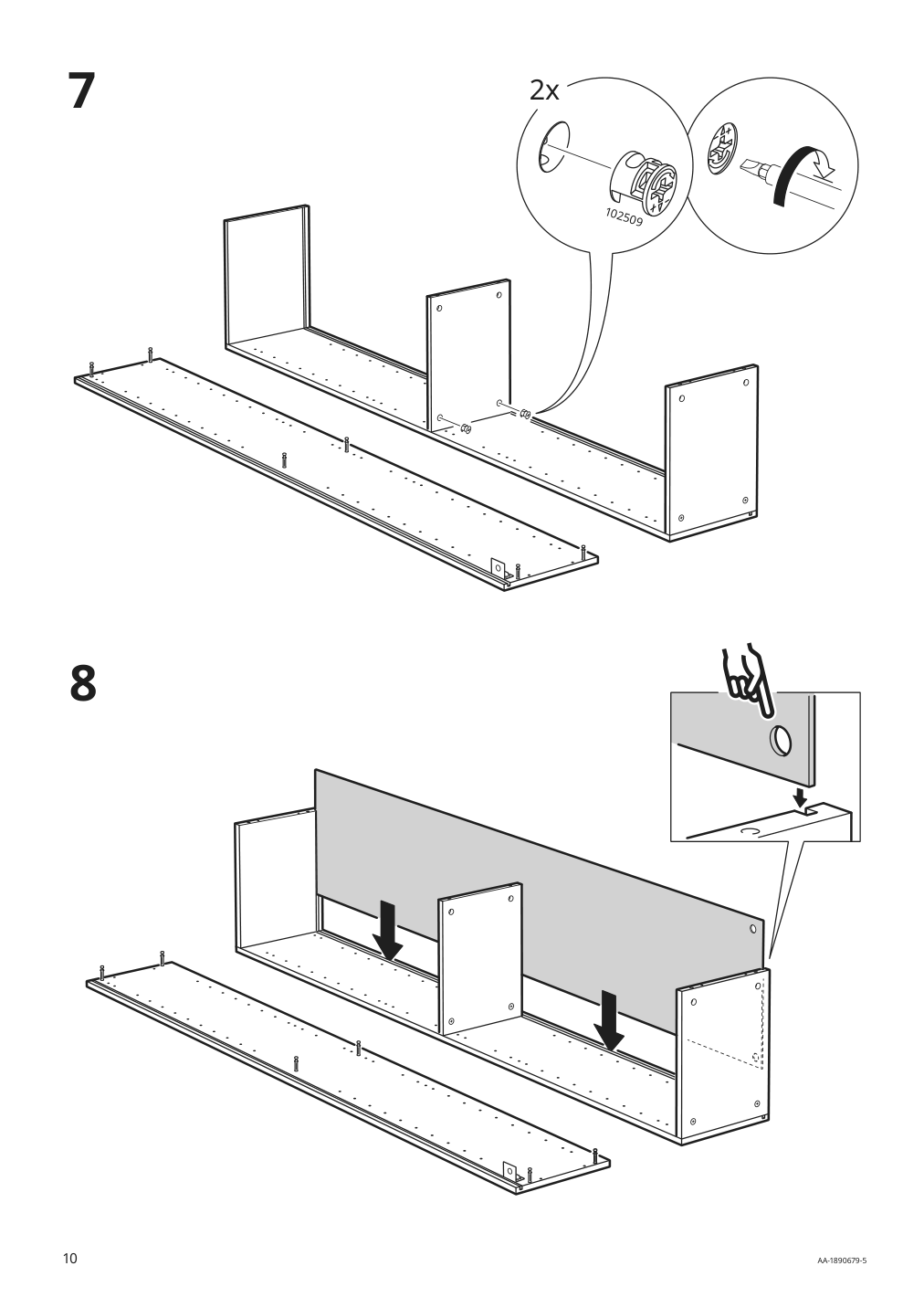 Assembly instructions for IKEA Godmorgon high cabinet brown stained ash effect | Page 10 - IKEA GODMORGON high cabinet 404.578.51