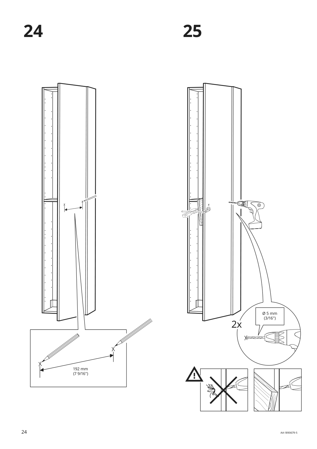 Assembly instructions for IKEA Godmorgon high cabinet brown stained ash effect | Page 24 - IKEA GODMORGON / ODENSVIK bathroom furniture, set of 6 393.223.25