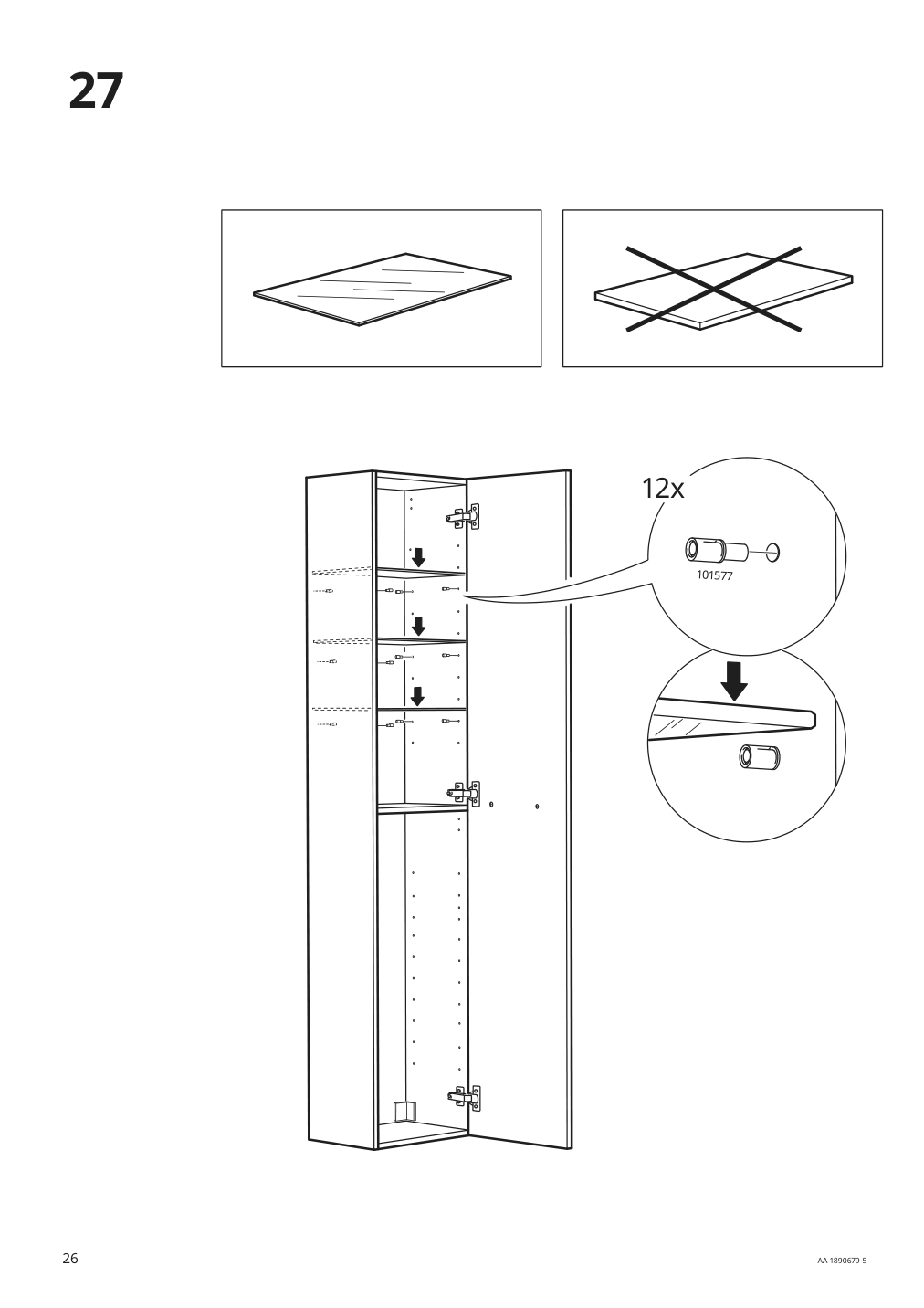 Assembly instructions for IKEA Godmorgon high cabinet brown stained ash effect | Page 26 - IKEA GODMORGON / ODENSVIK bathroom furniture, set of 6 393.223.25