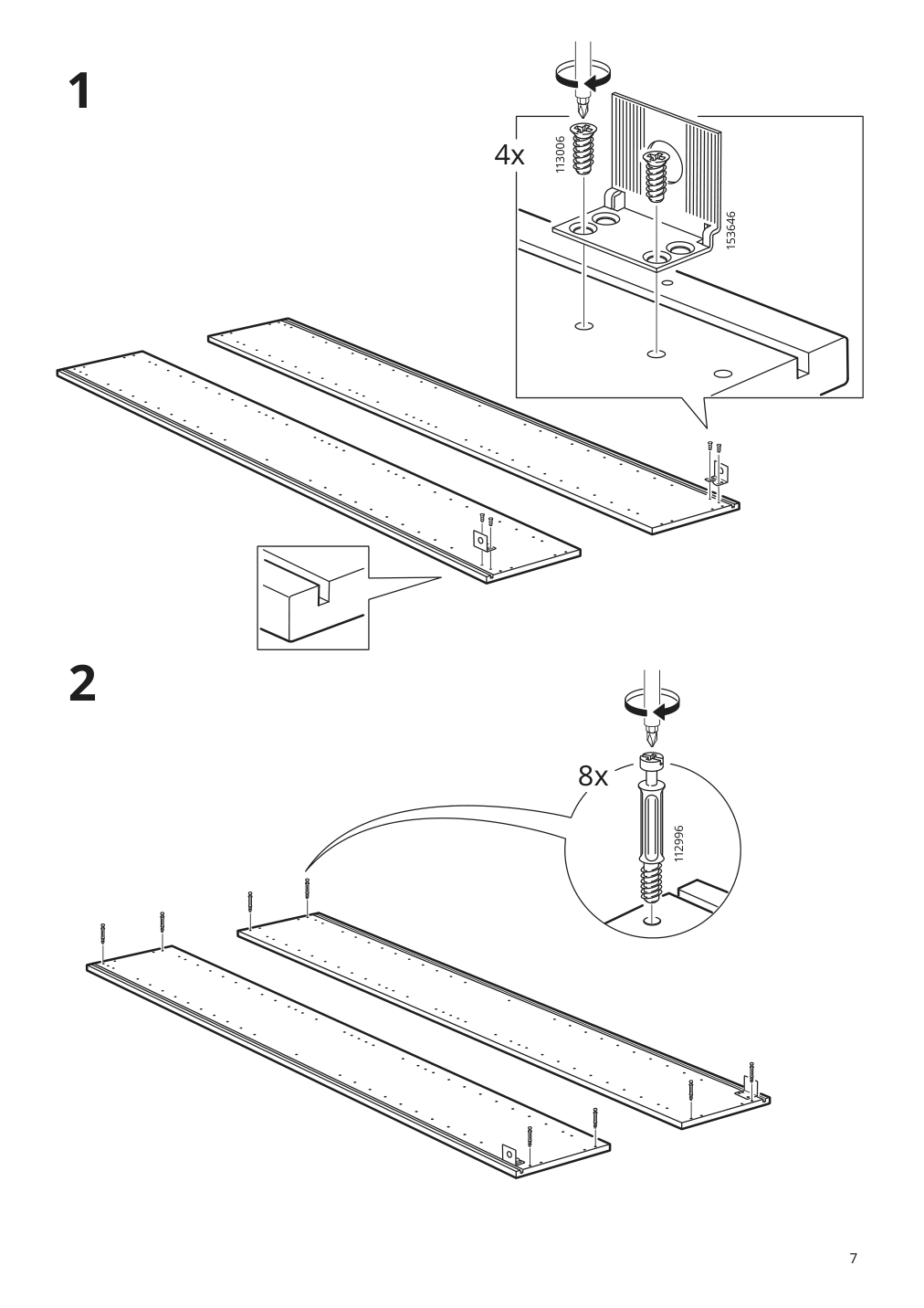 Assembly instructions for IKEA Godmorgon high cabinet brown stained ash effect | Page 7 - IKEA GODMORGON high cabinet 404.578.51