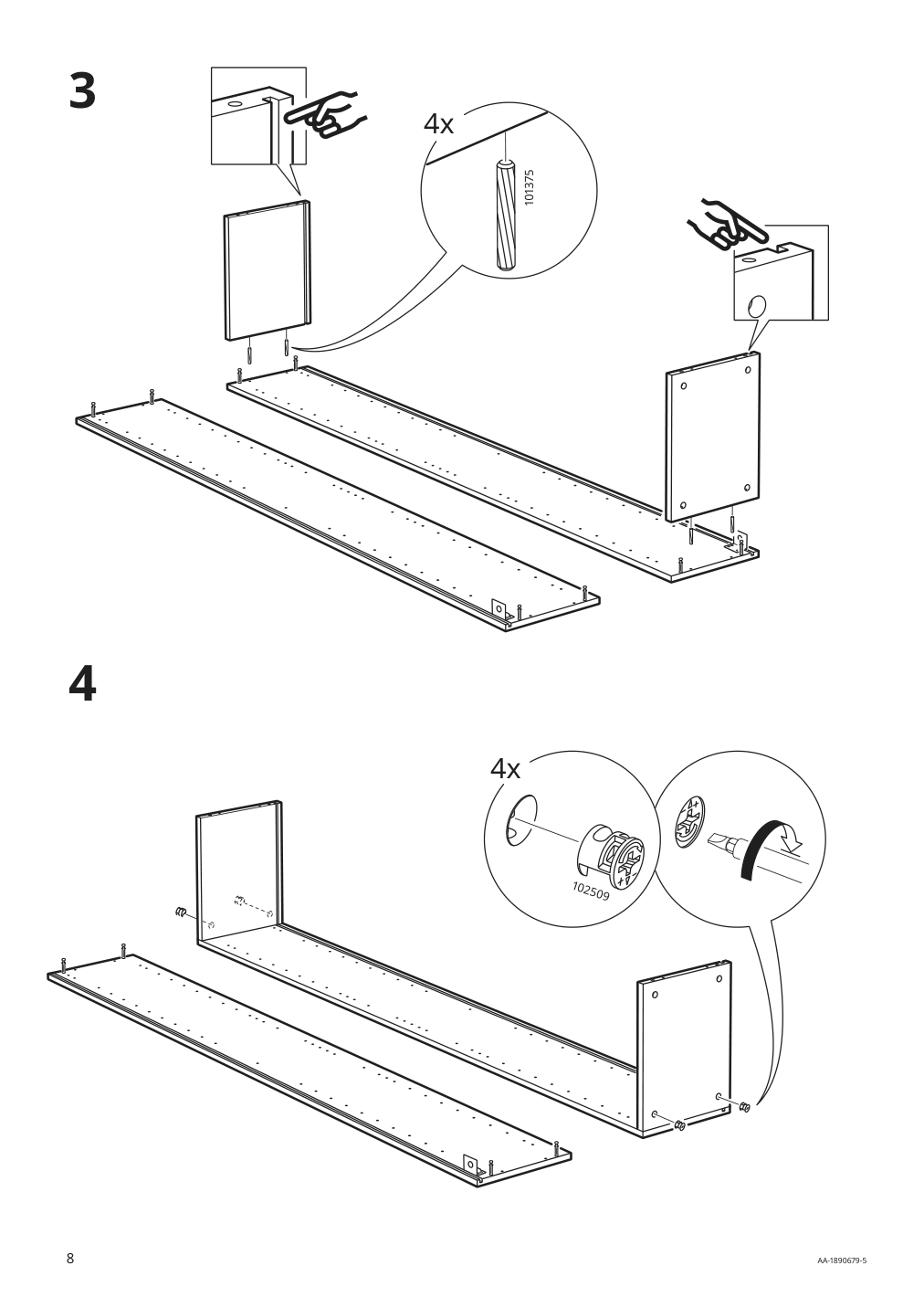 Assembly instructions for IKEA Godmorgon high cabinet brown stained ash effect | Page 8 - IKEA GODMORGON high cabinet 404.578.51