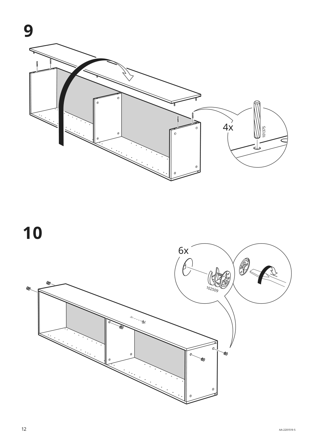 Assembly instructions for IKEA Godmorgon high cabinet gillburen dark gray | Page 12 - IKEA GODMORGON/TOLKEN / TÖRNVIKEN bathroom furniture, set of 7 893.373.53