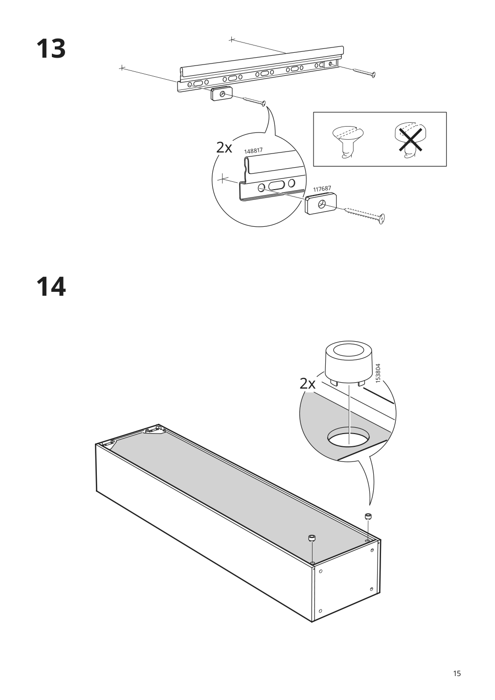 Assembly instructions for IKEA Godmorgon high cabinet gillburen dark gray | Page 15 - IKEA GODMORGON/TOLKEN / TÖRNVIKEN bathroom furniture, set of 7 893.373.53