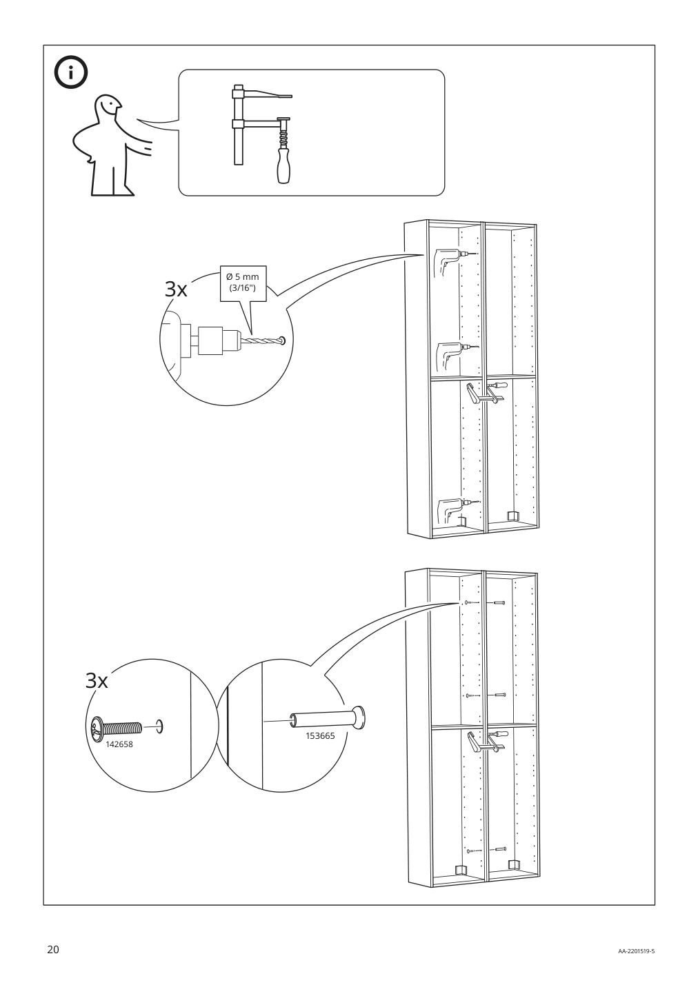 Assembly instructions for IKEA Godmorgon high cabinet gillburen dark gray | Page 20 - IKEA GODMORGON high cabinet 504.812.47