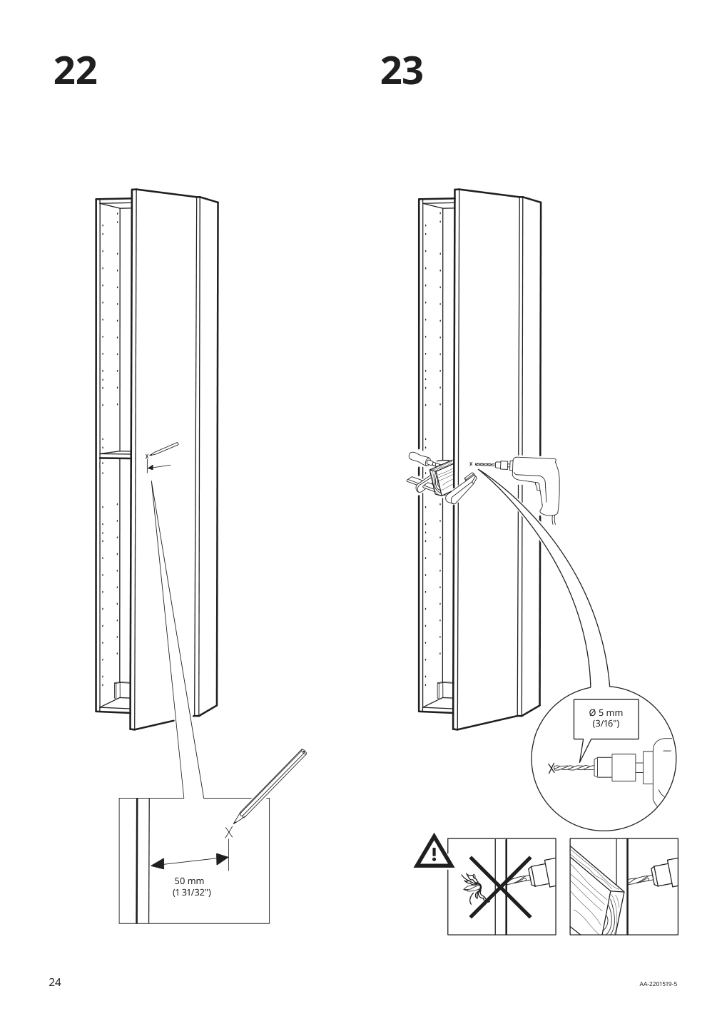 Assembly instructions for IKEA Godmorgon high cabinet gillburen dark gray | Page 24 - IKEA GODMORGON/TOLKEN / TÖRNVIKEN bathroom furniture, set of 7 893.373.53