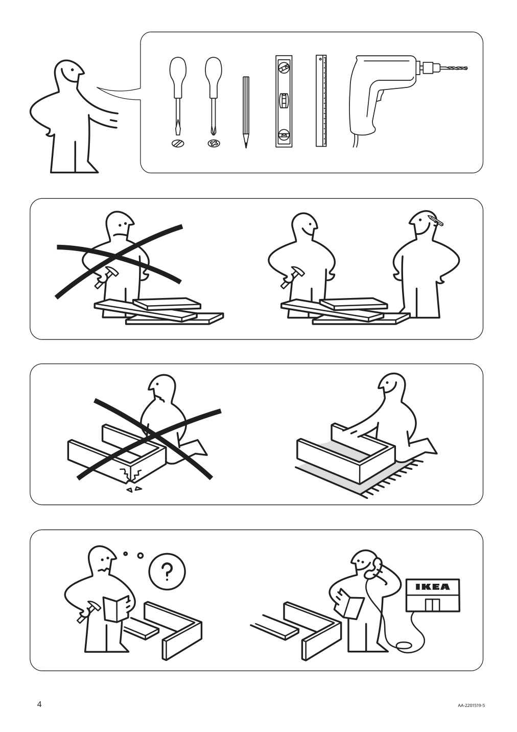 Assembly instructions for IKEA Godmorgon high cabinet gillburen dark gray | Page 4 - IKEA GODMORGON/TOLKEN / TÖRNVIKEN bathroom furniture, set of 7 893.373.53