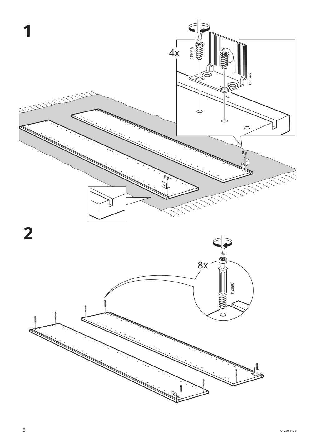 Assembly instructions for IKEA Godmorgon high cabinet gillburen dark gray | Page 8 - IKEA GODMORGON high cabinet 504.812.47