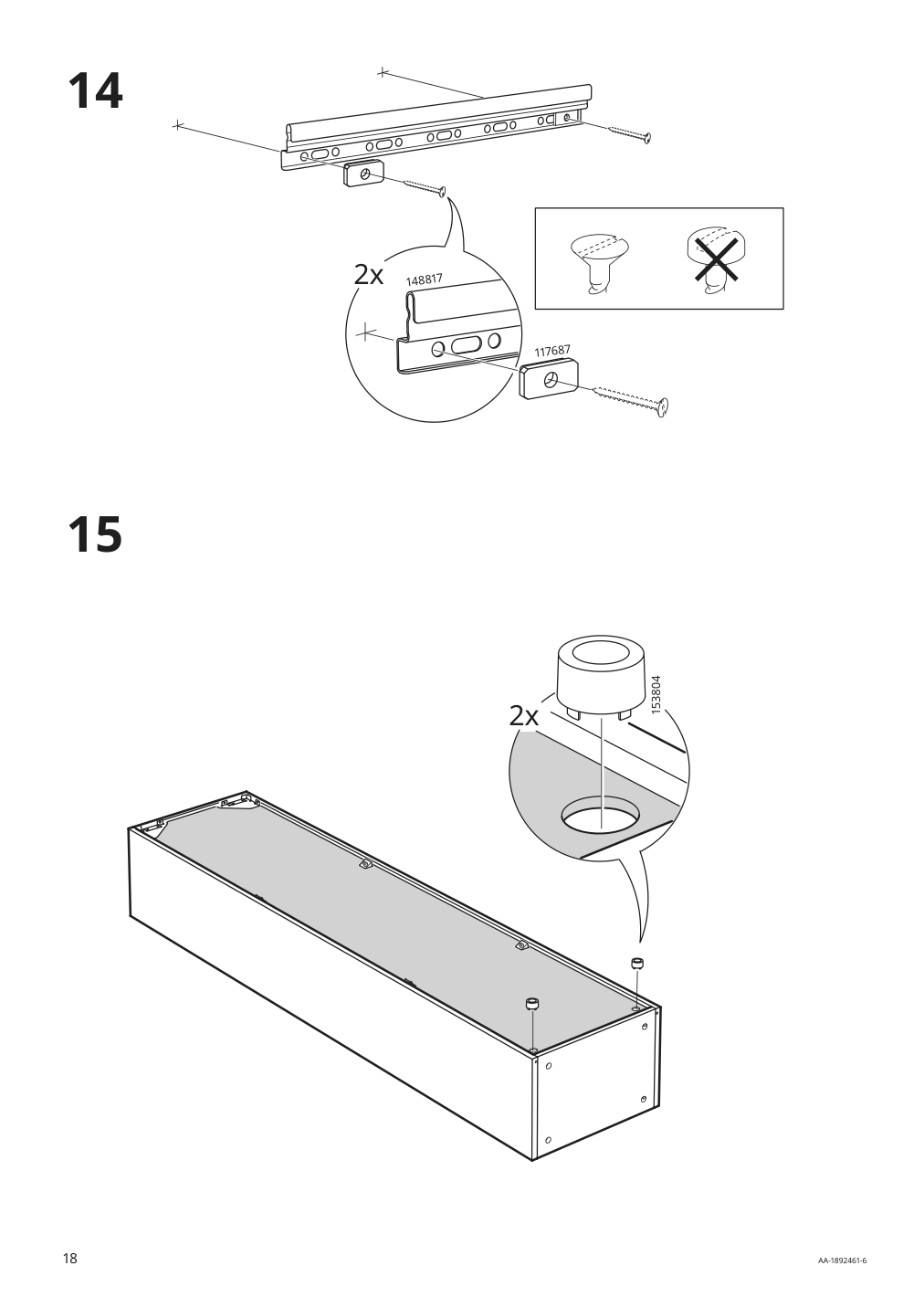 Assembly instructions for IKEA Godmorgon high cabinet high gloss gray | Page 18 - IKEA GODMORGON high cabinet 303.440.63