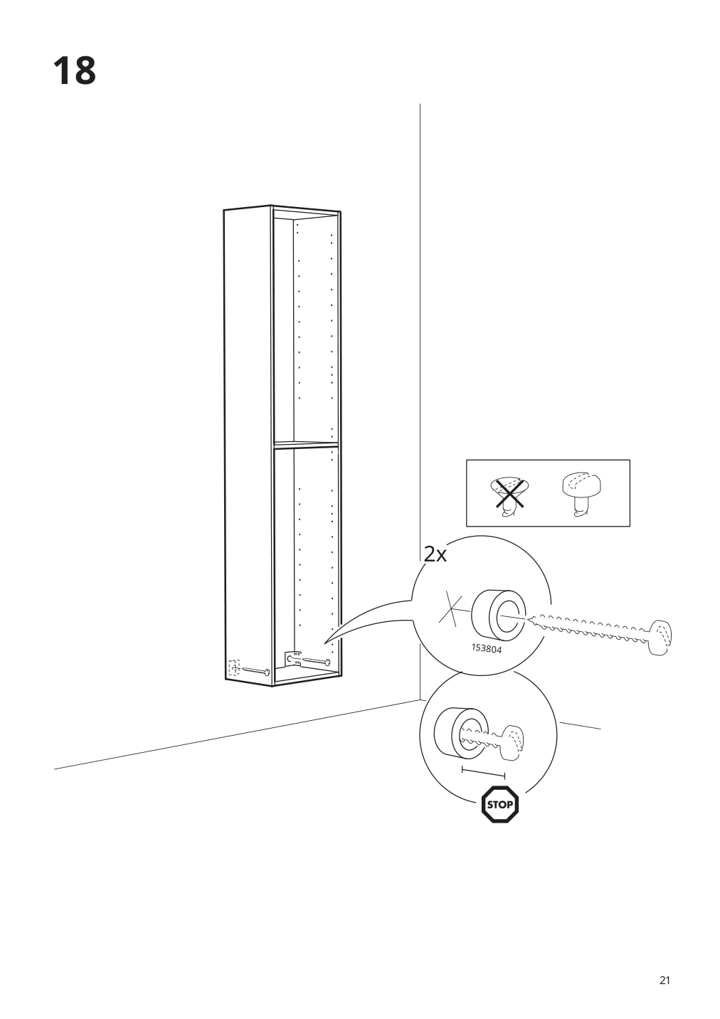 Assembly instructions for IKEA Godmorgon high cabinet high gloss gray | Page 21 - IKEA GODMORGON high cabinet 303.440.63