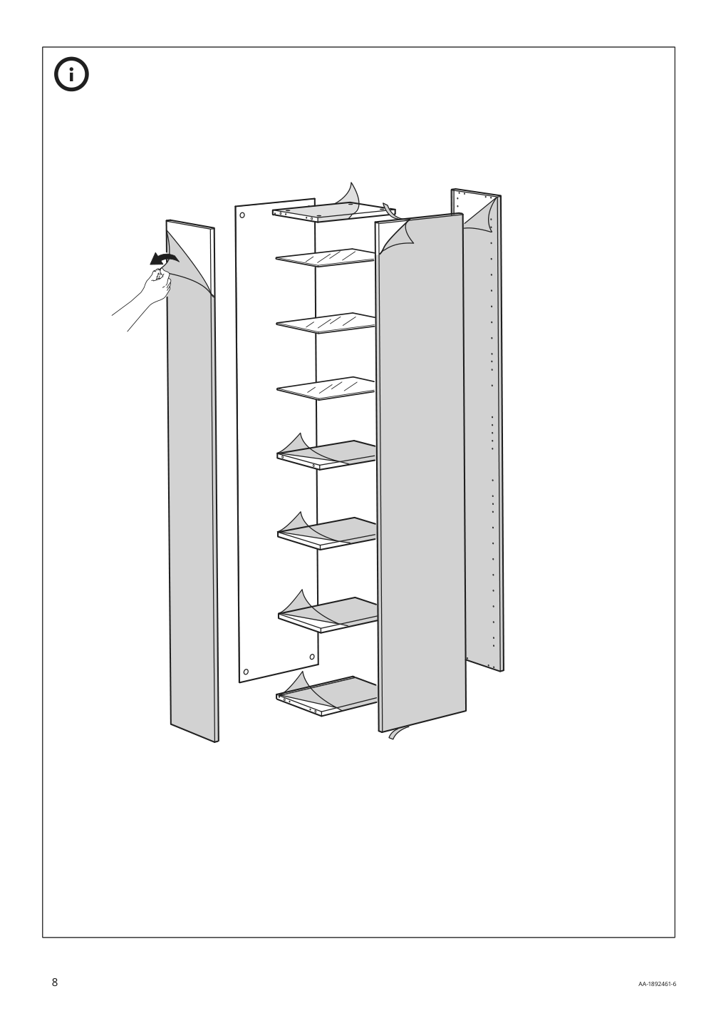 Assembly instructions for IKEA Godmorgon high cabinet high gloss gray | Page 8 - IKEA GODMORGON high cabinet 303.440.63