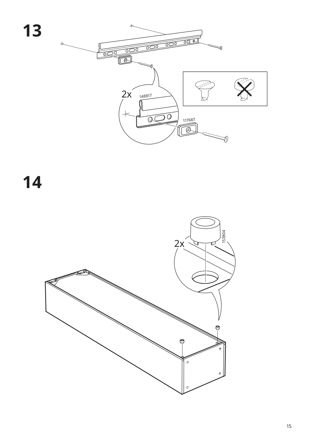 Assembly instructions for IKEA Godmorgon high cabinet kasjoen light gray | Page 15 - IKEA GODMORGON / RÄTTVIKEN bathroom furniture, set of 5 793.046.97