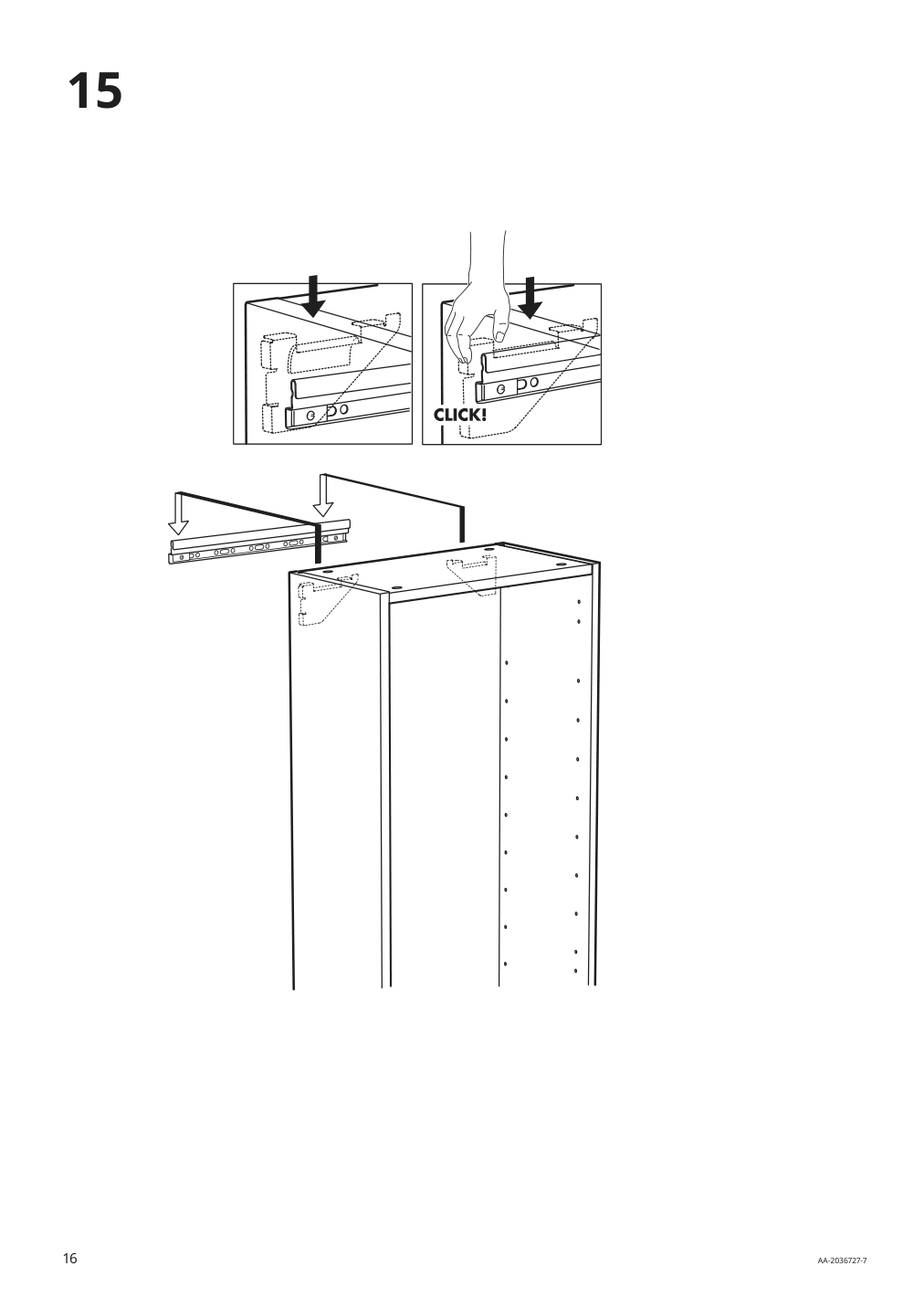 Assembly instructions for IKEA Godmorgon high cabinet kasjoen light gray | Page 16 - IKEA GODMORGON/TOLKEN / KATTEVIK bathroom furniture, set of 6 993.163.31